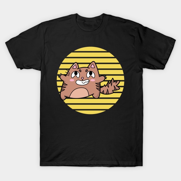 Cat Star Against Yellow Moon T-Shirt by PosterpartyCo